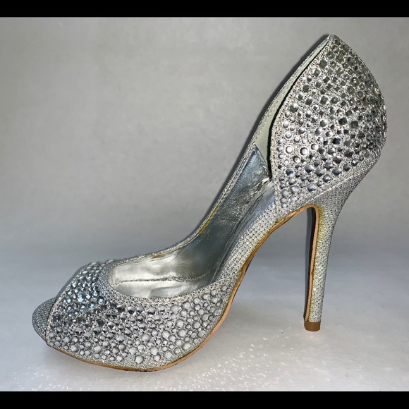 NWOT Crystal covered 💎 open toe pumps - Picture 2 of 8
